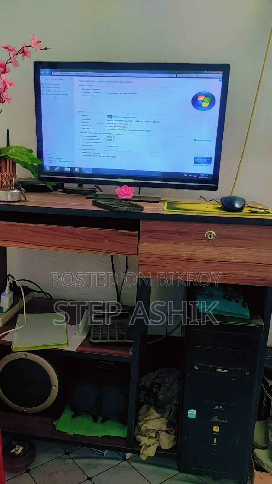 Desktop Computer Asus 4GB Intel Core i3 SSD 32GB