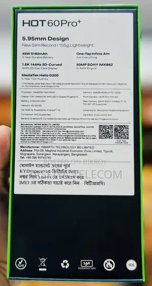 New Infinix Hot 60 Pro+ 256 GB Black