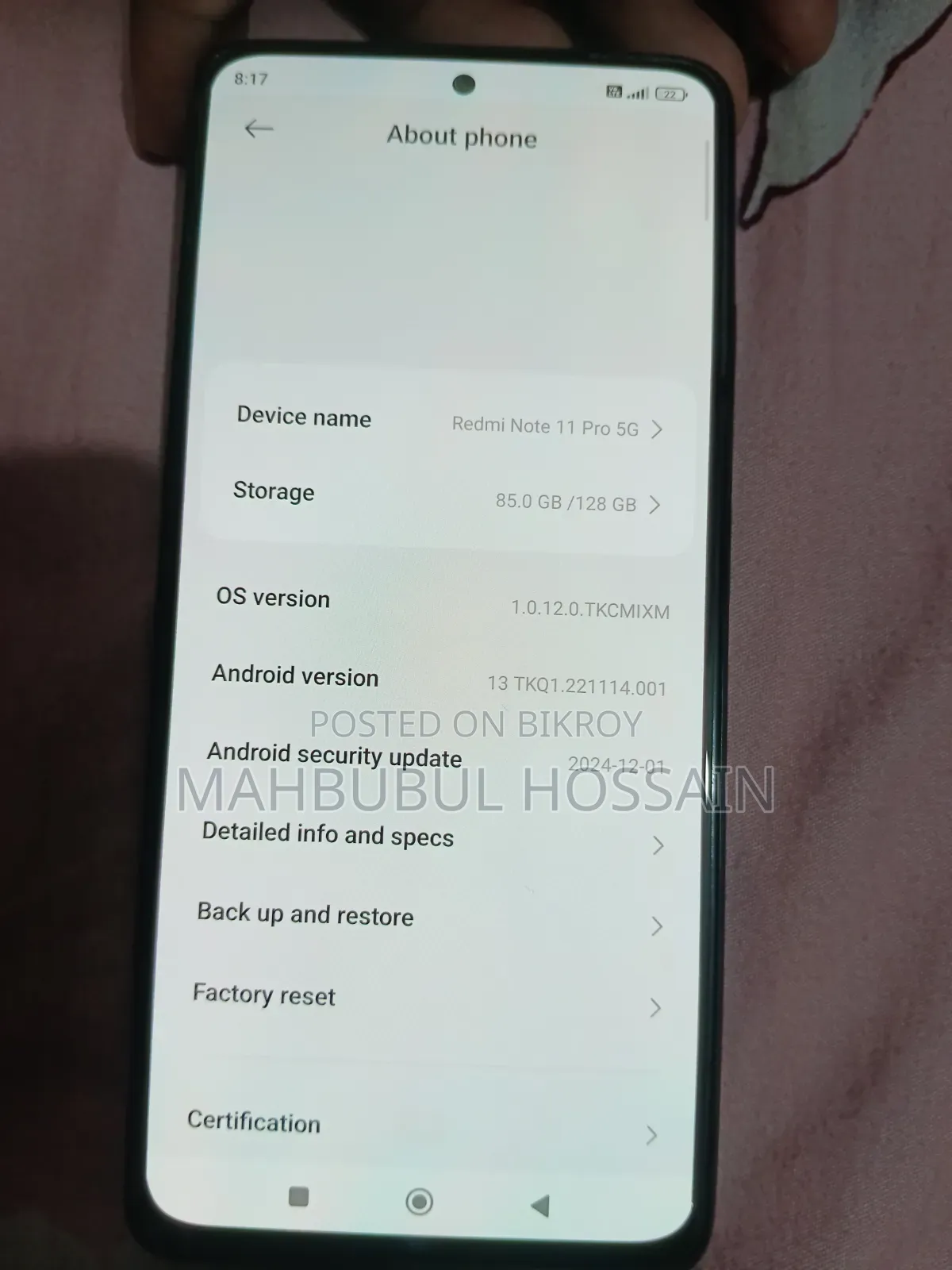 Xiaomi Redmi Note 11 Pro 5G 128 GB Black
