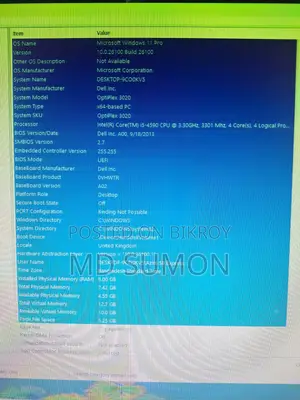Desktop Computer Dell OptiPlex 3020 8GB Intel Core i5 SSD 128GB