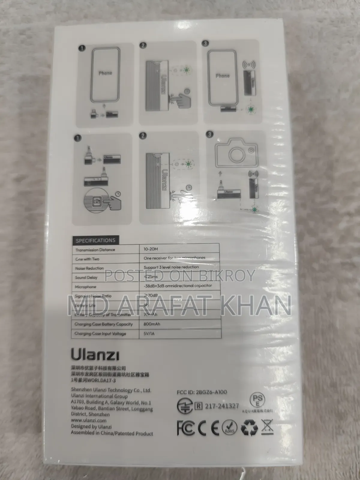 Ulanzi A100 Wireless Microphone Fully Fresh With Box.