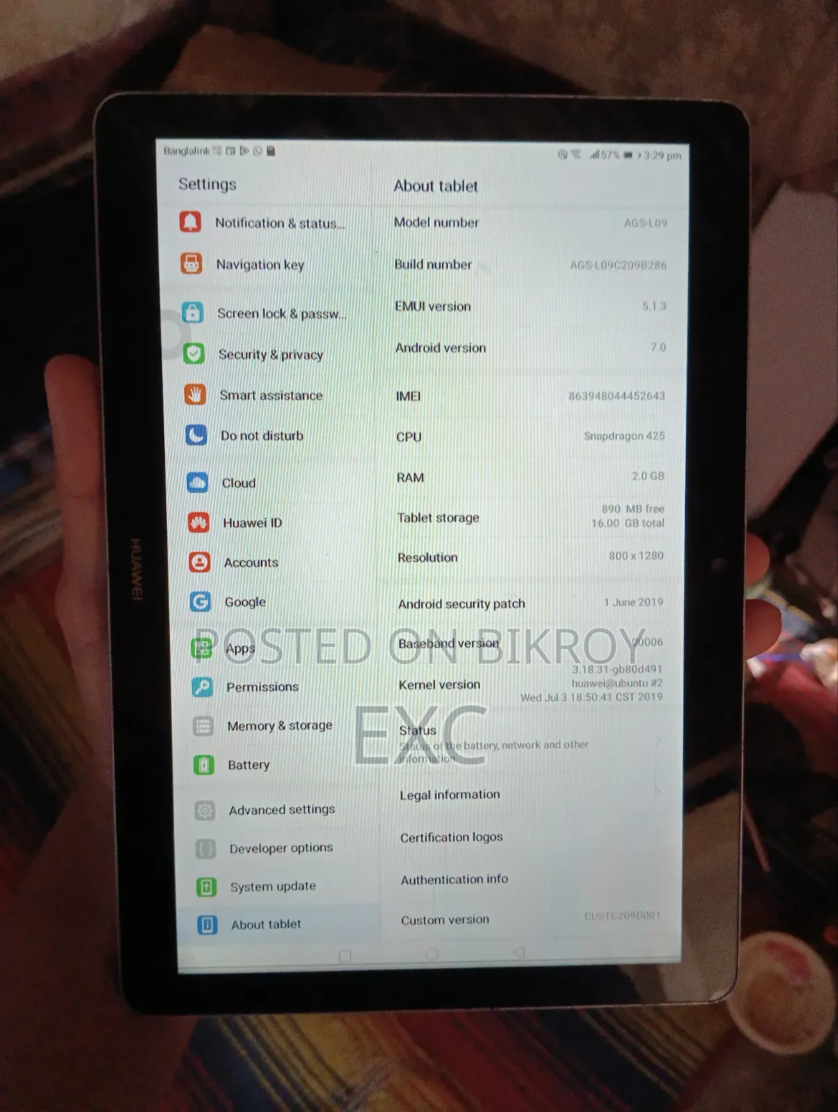 Huawei MediaPad T3 10 16 GB Silver