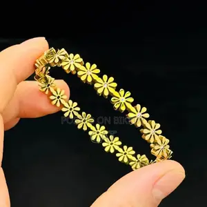 Premium Gold Color Floral Bracelet for Women | Stylish Flower Design