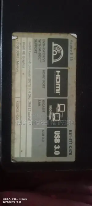Laptop Acer Aspire 15 2GB Intel Celeron HDD 500GB