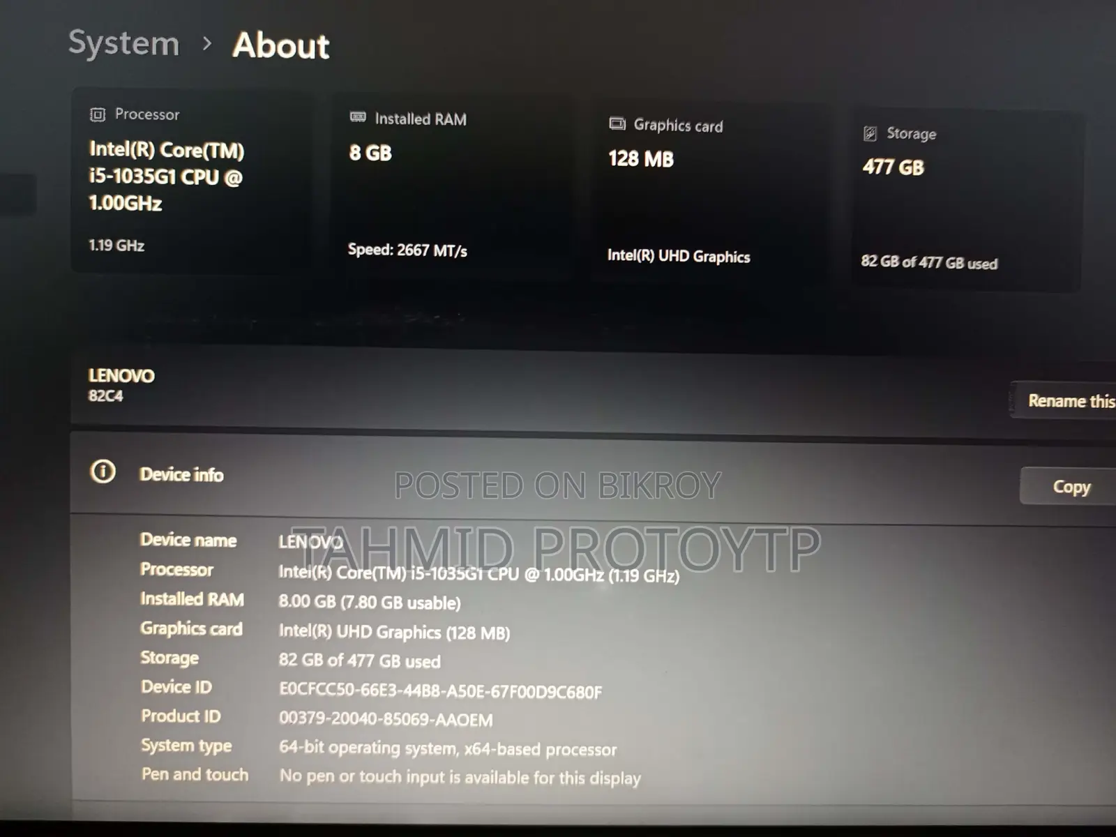 Laptop Lenovo V145 8GB Intel Core i5 SSD 500GB