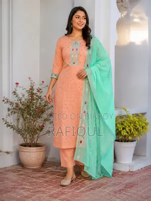 জামদানি ৩ পিস | AC Cotton | এমব্রয়ডারি কাজ
