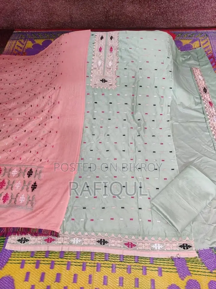 জামদানি ৩ পিস | AC Cotton | এমব্রয়ডারি কাজ