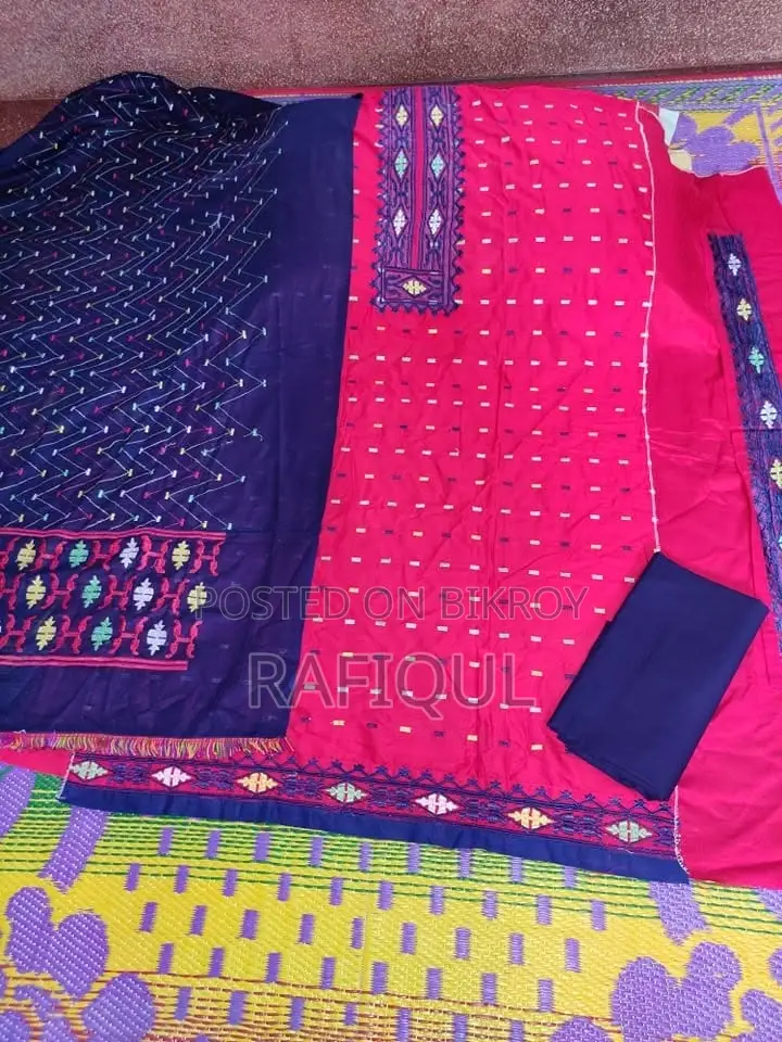 জামদানি ৩ পিস | AC Cotton | এমব্রয়ডারি কাজ