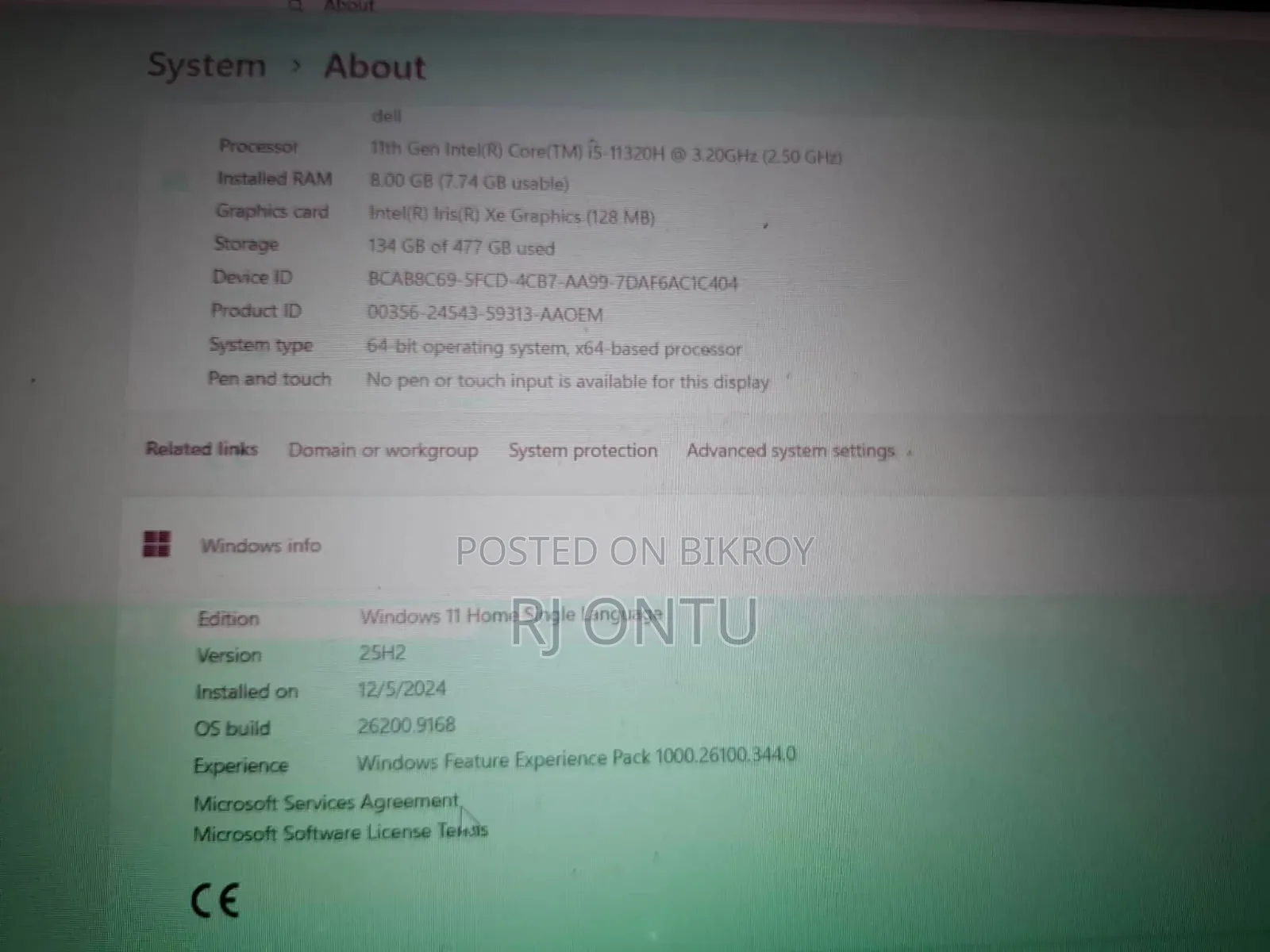 Dell Inspiron 15 Laptop 8GB Intel Core i5 SSD 512GB