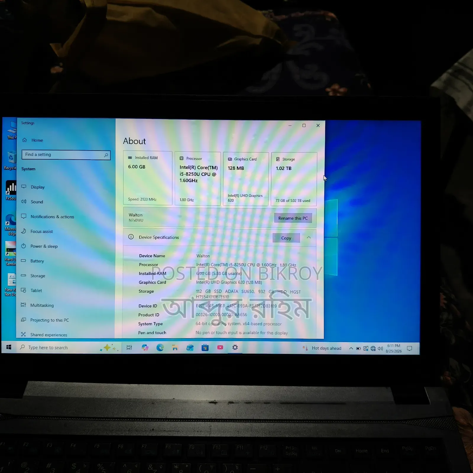 Laptop 6GB Intel Core i5 HDD+SSD 128GB