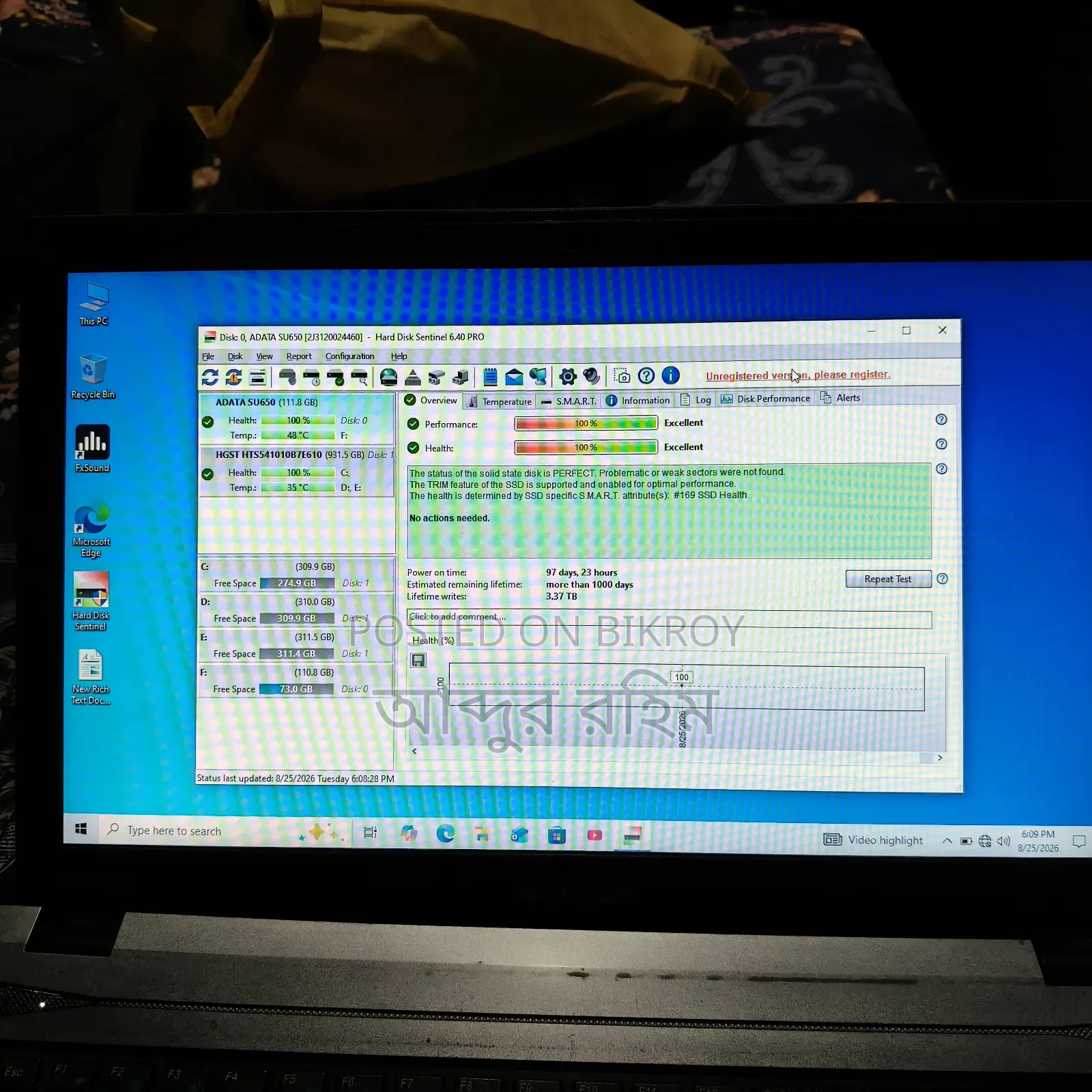 Laptop 6GB Intel Core i5 HDD+SSD 128GB