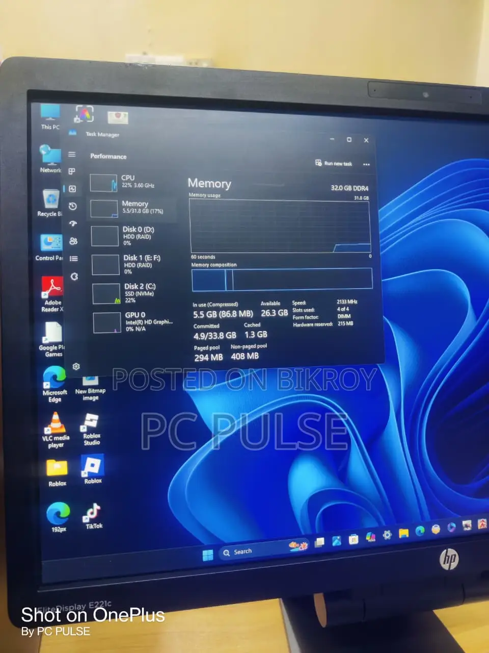 Desktop Computer HP Z240 32GB Intel Core i5 HDD+SSD 4T