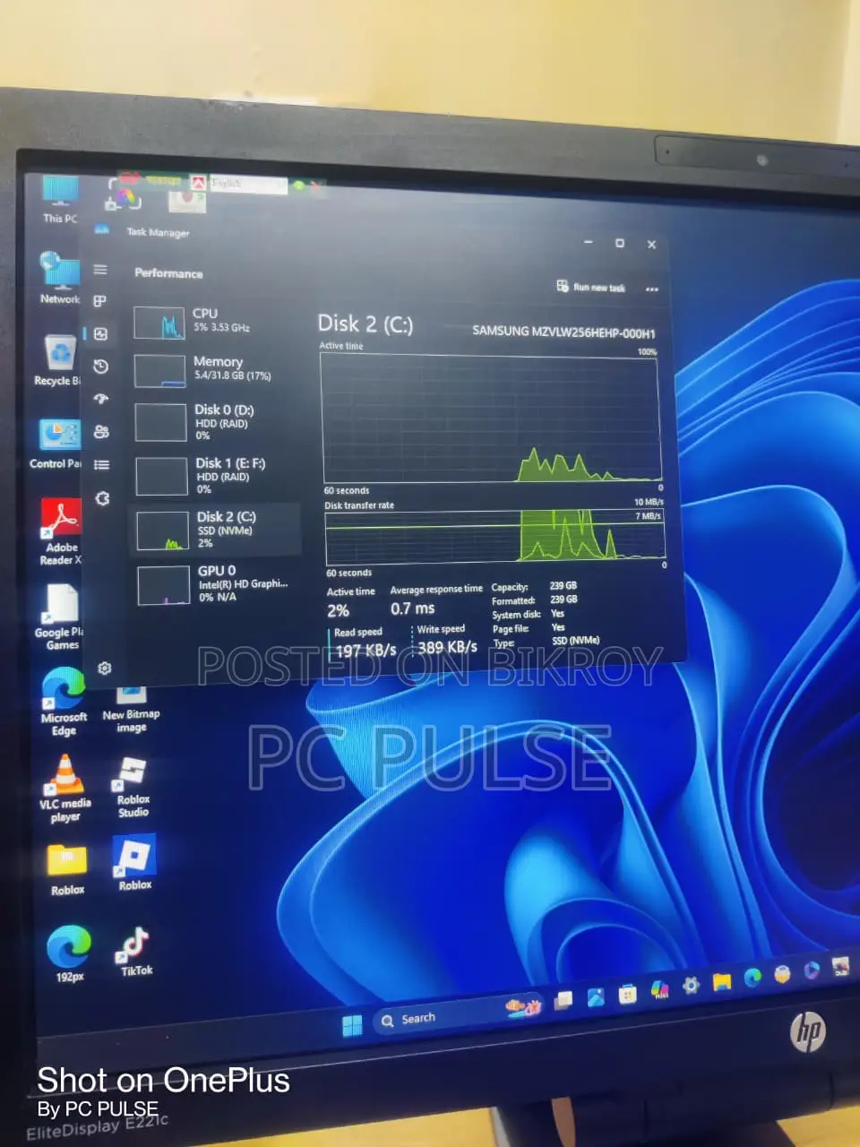 Desktop Computer HP Z240 32GB Intel Core i5 HDD+SSD 4T