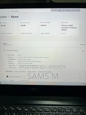 Laptop 8GB Intel Core i3 SSD 512GB