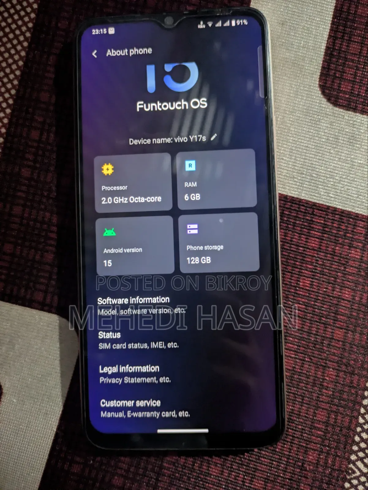 Vivo Y17s 128 GB Orange