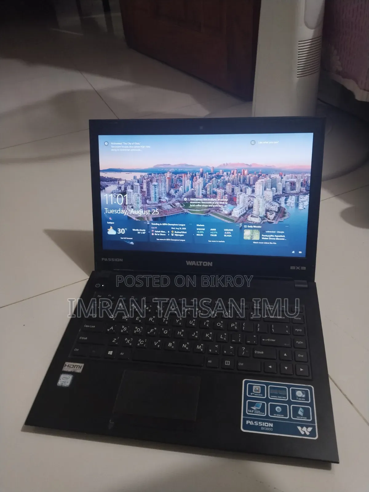 Laptop 4GB Intel Core i3 SSD 256GB