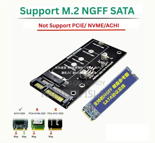 M.2 NGFF SSD to SATA 3 3.0 Adapter Card Converter B B&M Key Protocol