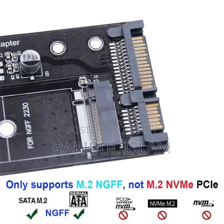 M.2 NGFF SSD to SATA 3 3.0 Adapter Card Converter B B&M Key Protocol