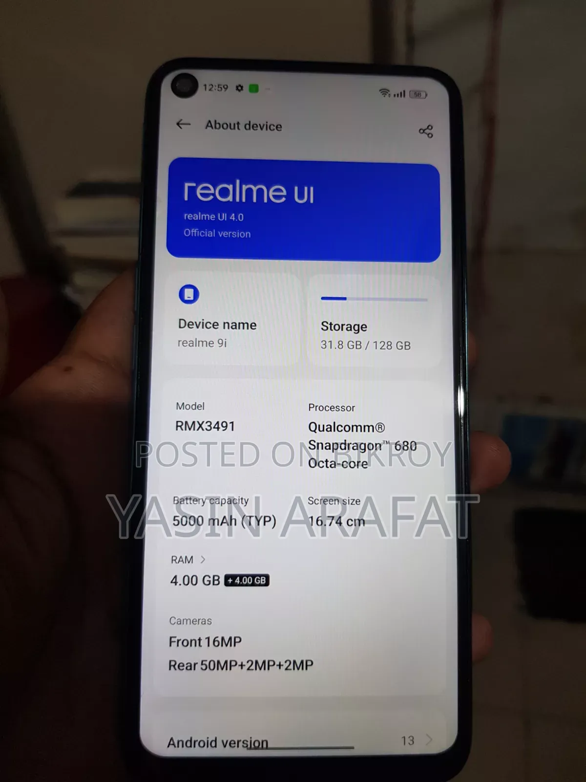 Realme 9i 128 GB Blue