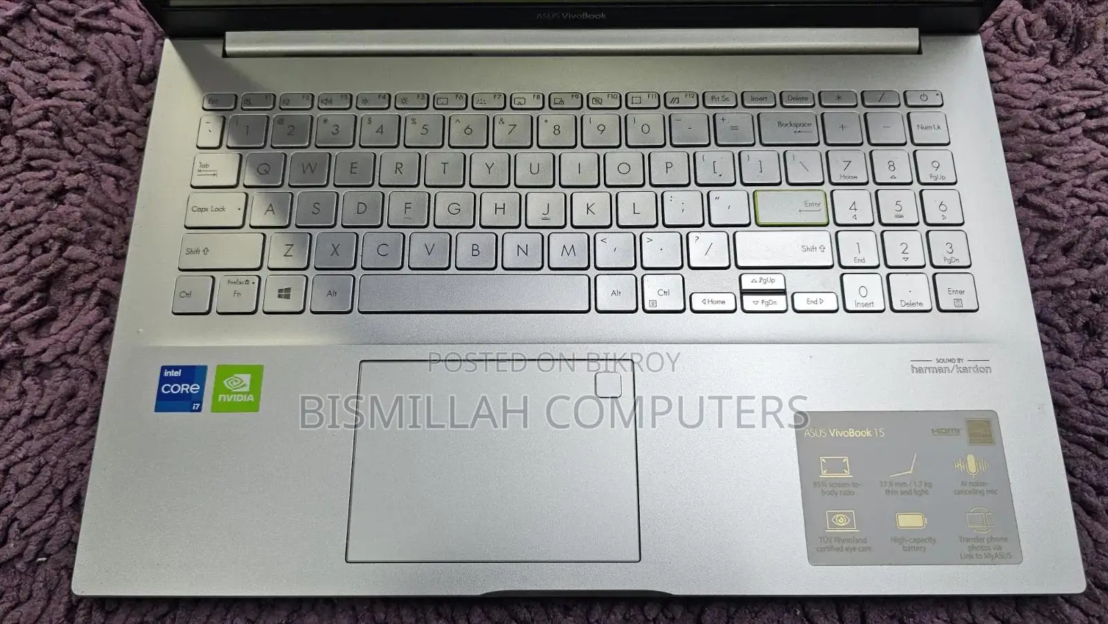 Laptop Asus Vivobook 15 16GB Intel Core i7 SSD 512GB
