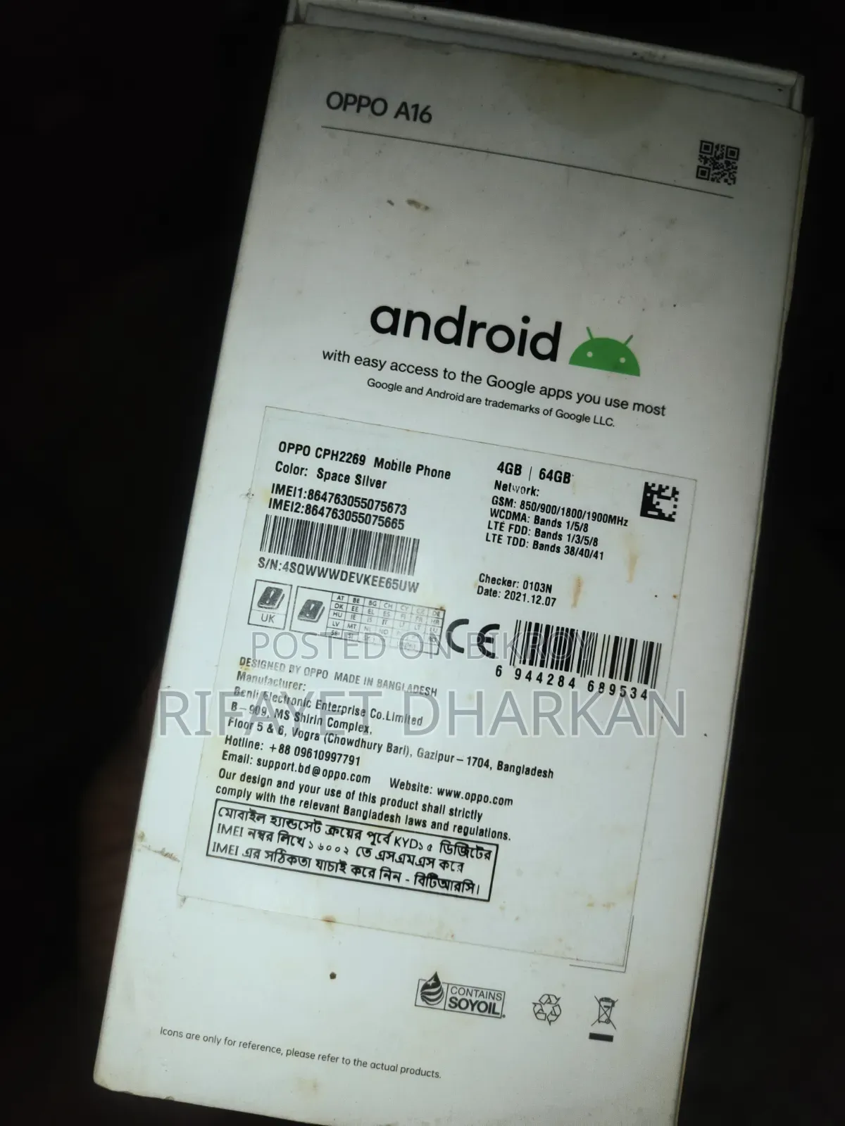 Oppo A16 64 GB Silver