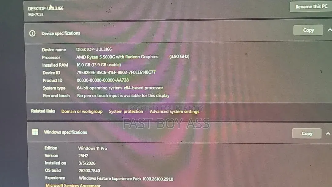 Desktop Computer 16GB AMD Ryzen 5 SSD 256GB