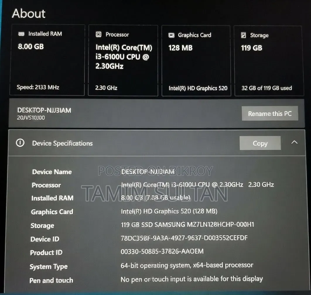 Laptop Lenovo ThinkPad L470 8GB Intel Core i3 SSD 128GB