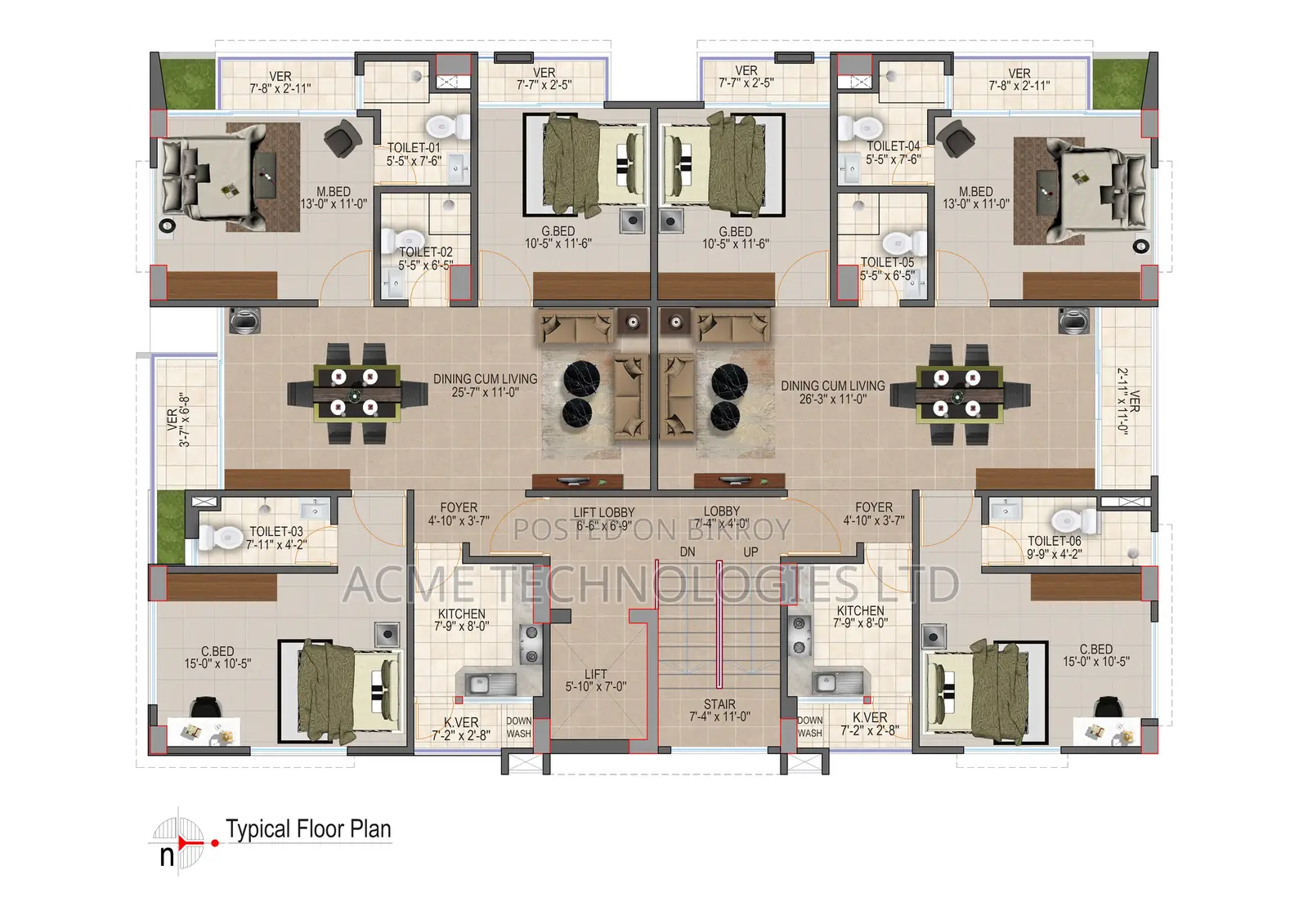 3bdrm Apartment in Rabeya, Jalshiri Abason for sale
