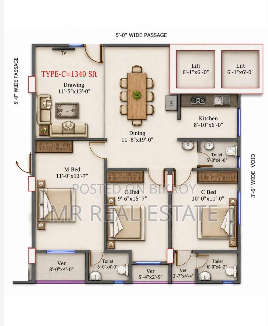 3 Bedroom Apartment in Notunbazar, Badda for Sale