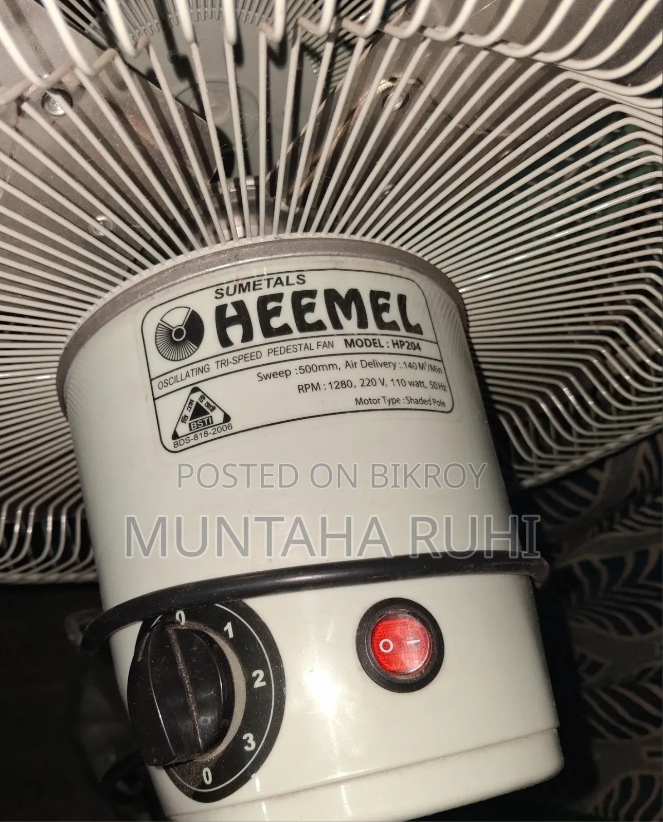 Stand Fan for Sell (Almost New)
