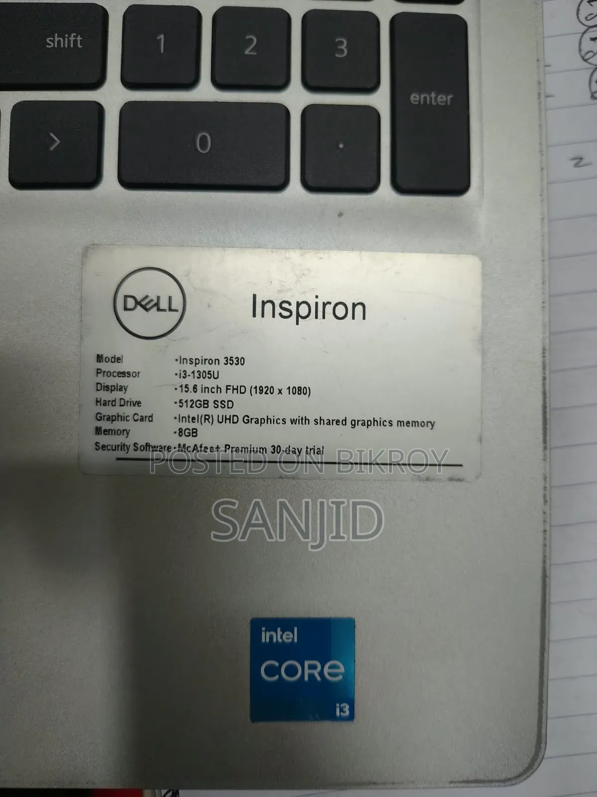 Laptop Dell Inspiron 3542 8GB Intel Core i3 HDD+SSD 512GB