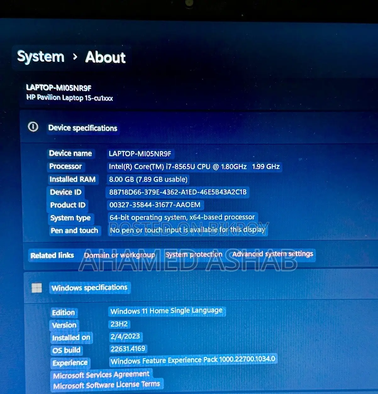 Laptop HP Pavilion 15 8GB Intel Core i7 HDD 1T