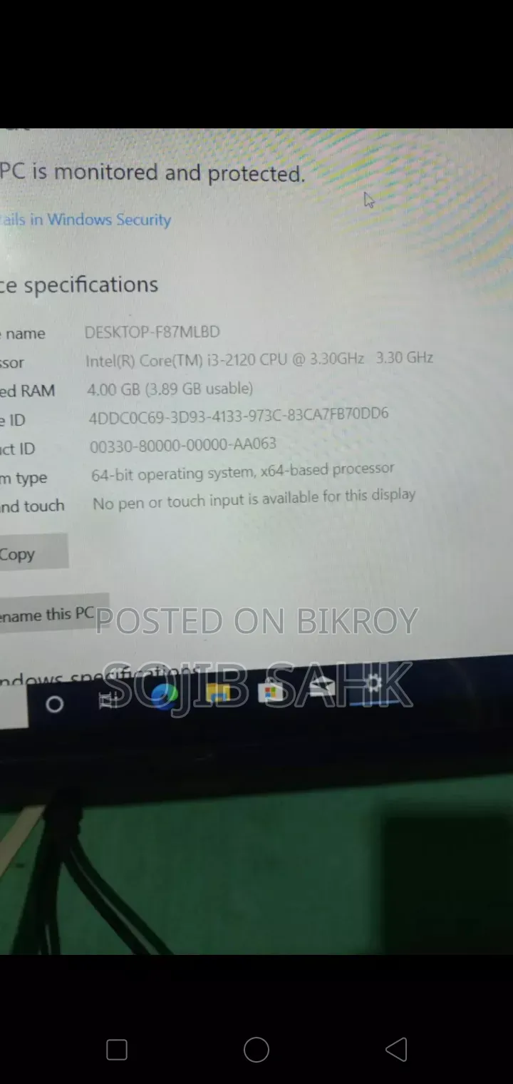 Desktop Computer 4GB Intel Core i3 SSD 128GB