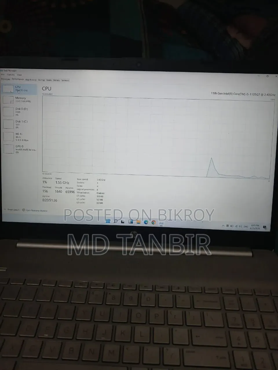 Laptop HP 15s 8GB Intel Core i5 HDD+SSD 1T