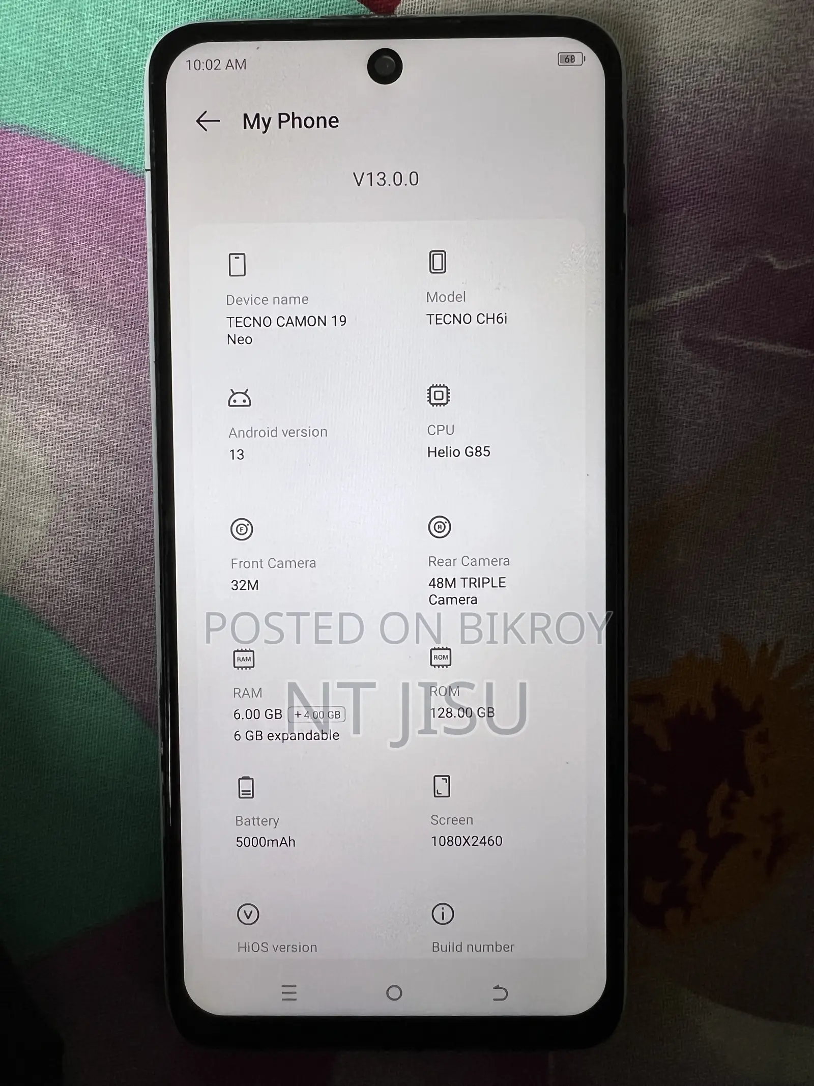 Tecno Camon 19 Neo 128 GB White