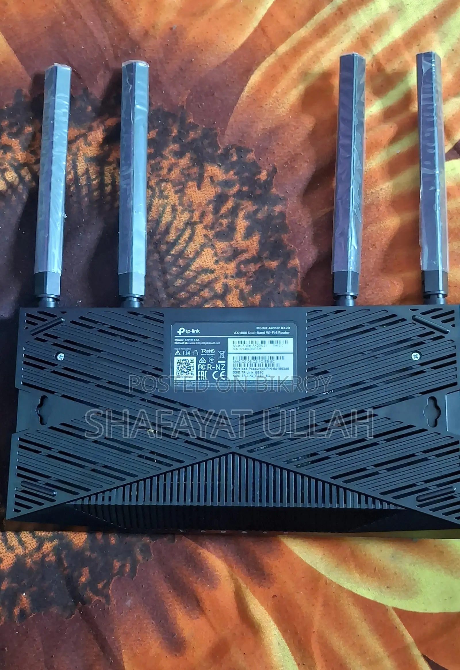 TP-Link Archer AX20 WiFi 6 AX1800 Dual Band Router