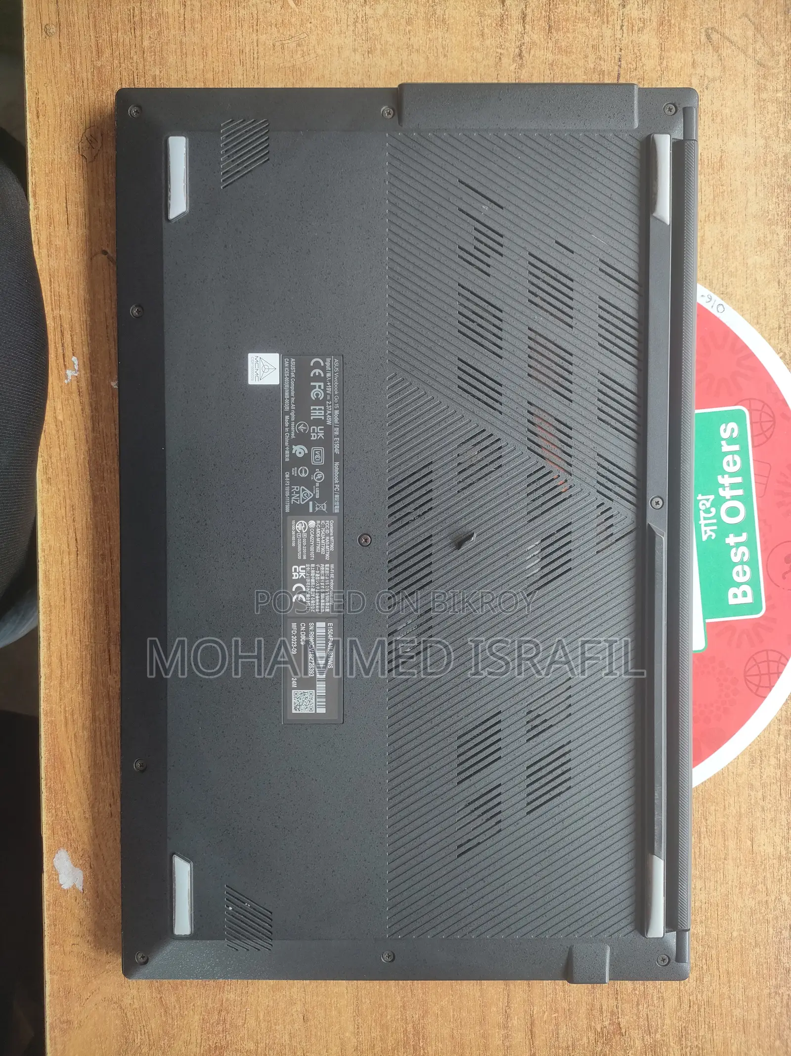 Laptop Asus Vivobook 15 8GB AMD Ryzen 3 HDD+SSD 512GB