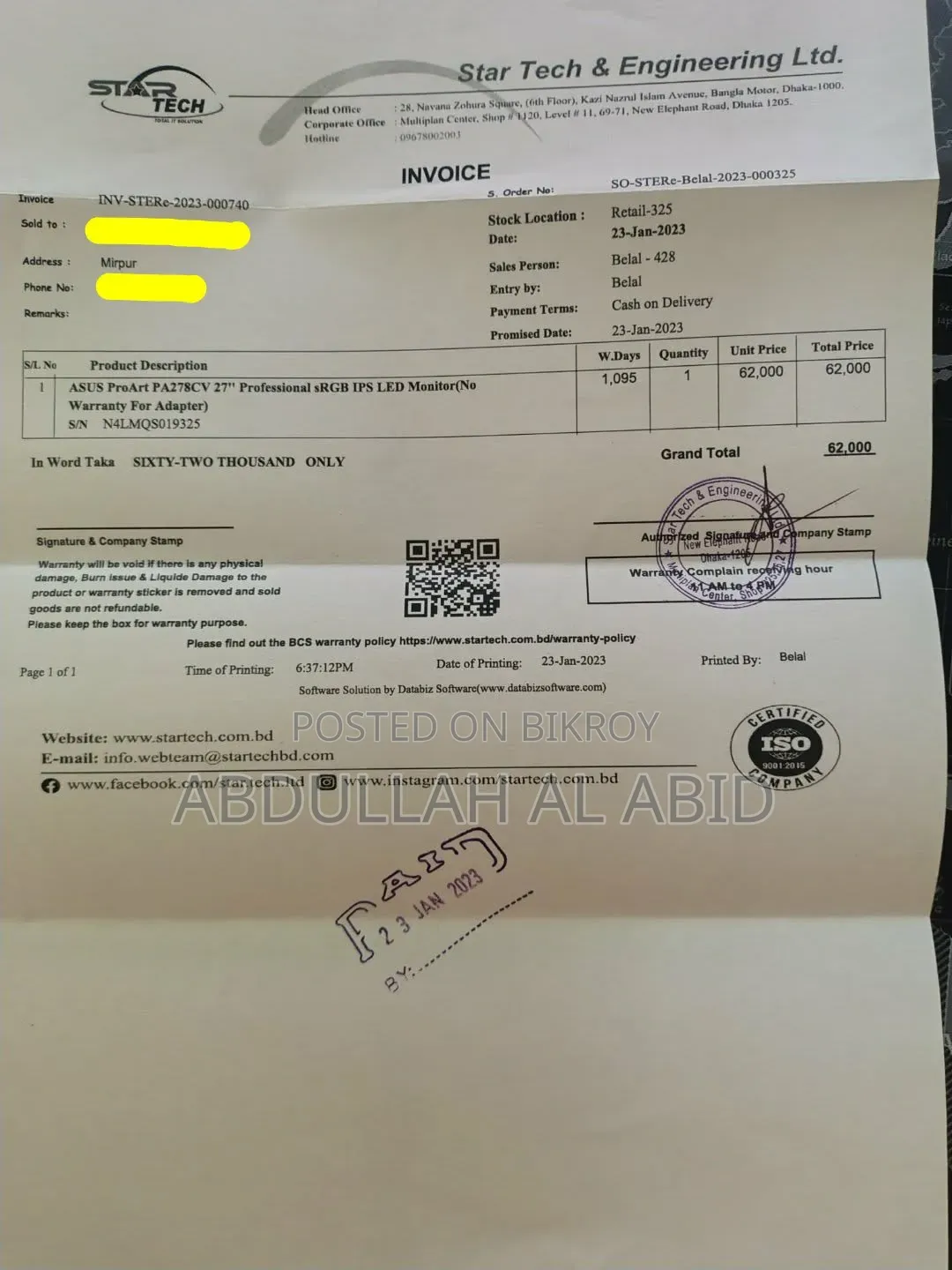 ASUS ProArt ২৭-ইঞ্চি মনিটর / PA278CV