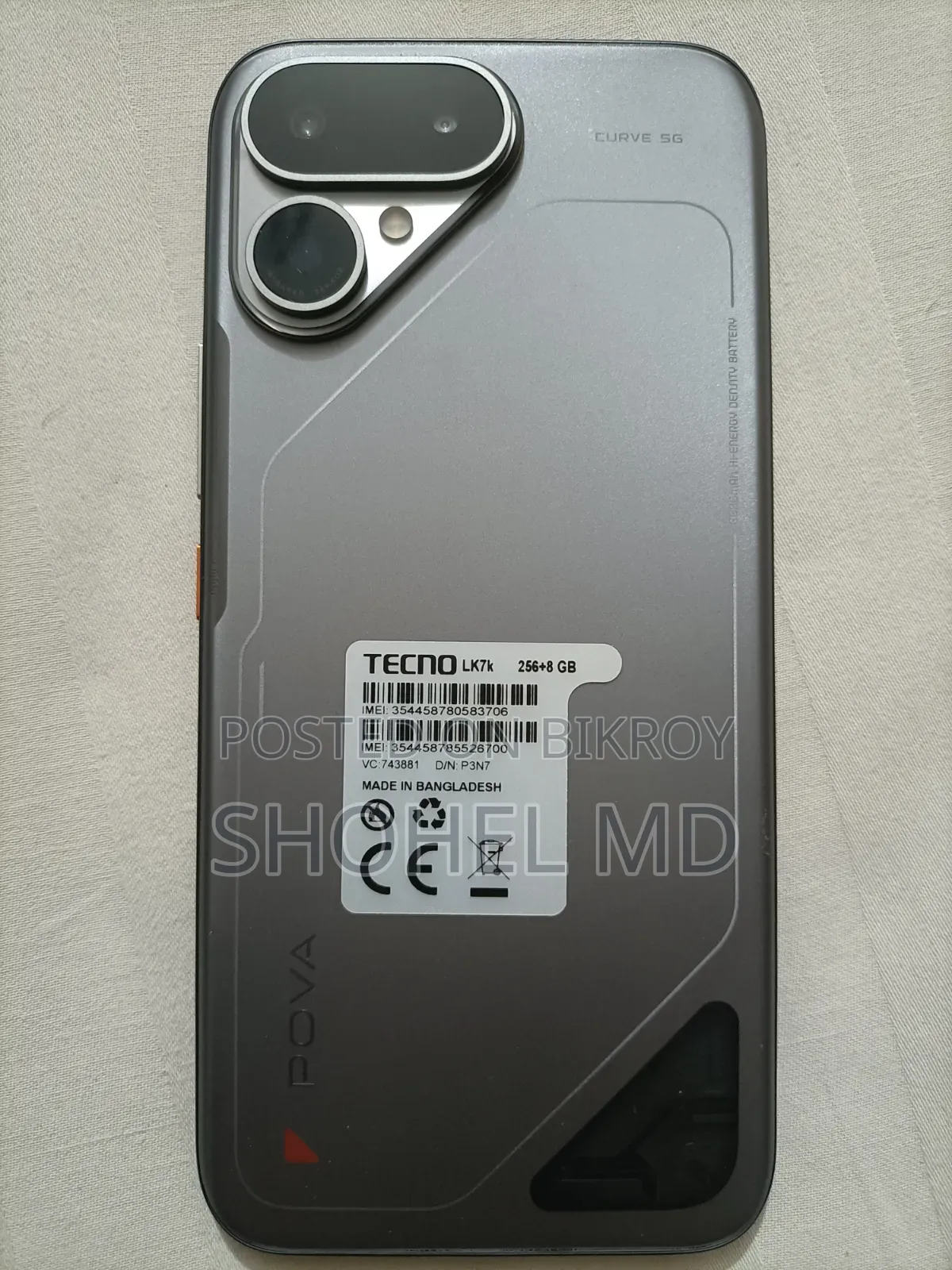 Tecno Pova Curve 2 5G 256 GB Gray