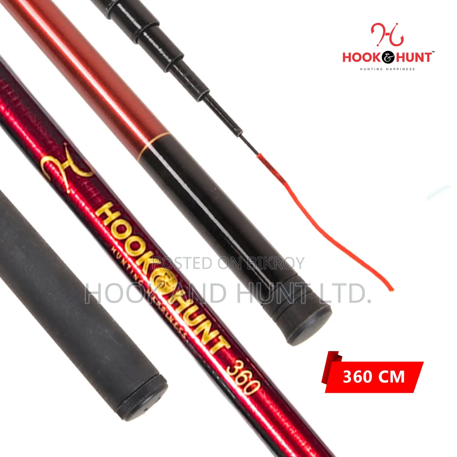360 Cm Fiberglass Stream Fishing Rod Hard Action