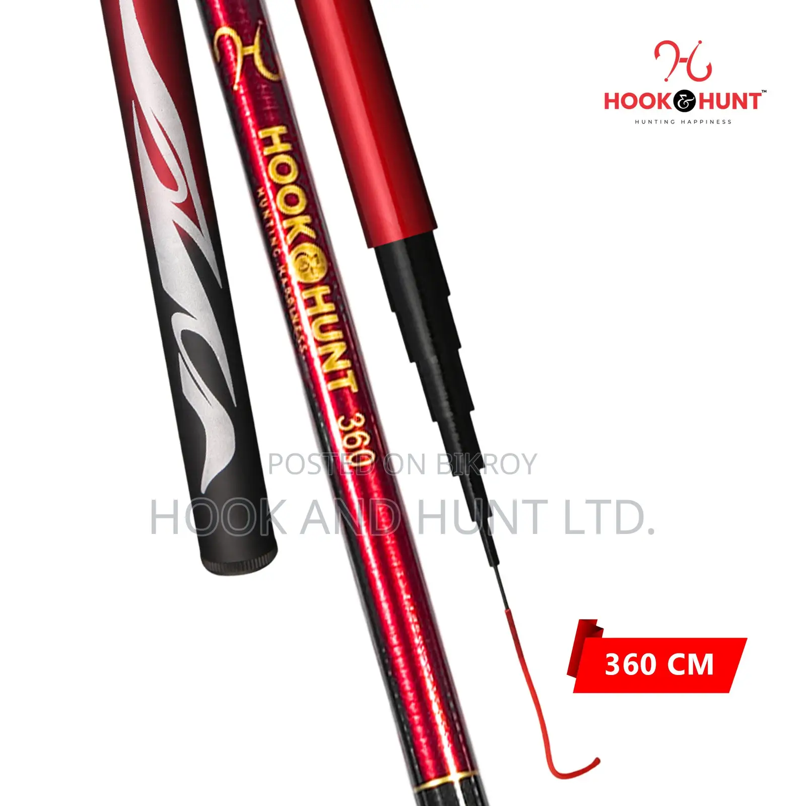 360 Cm Fiberglass Stream Fishing Rod Hard Action