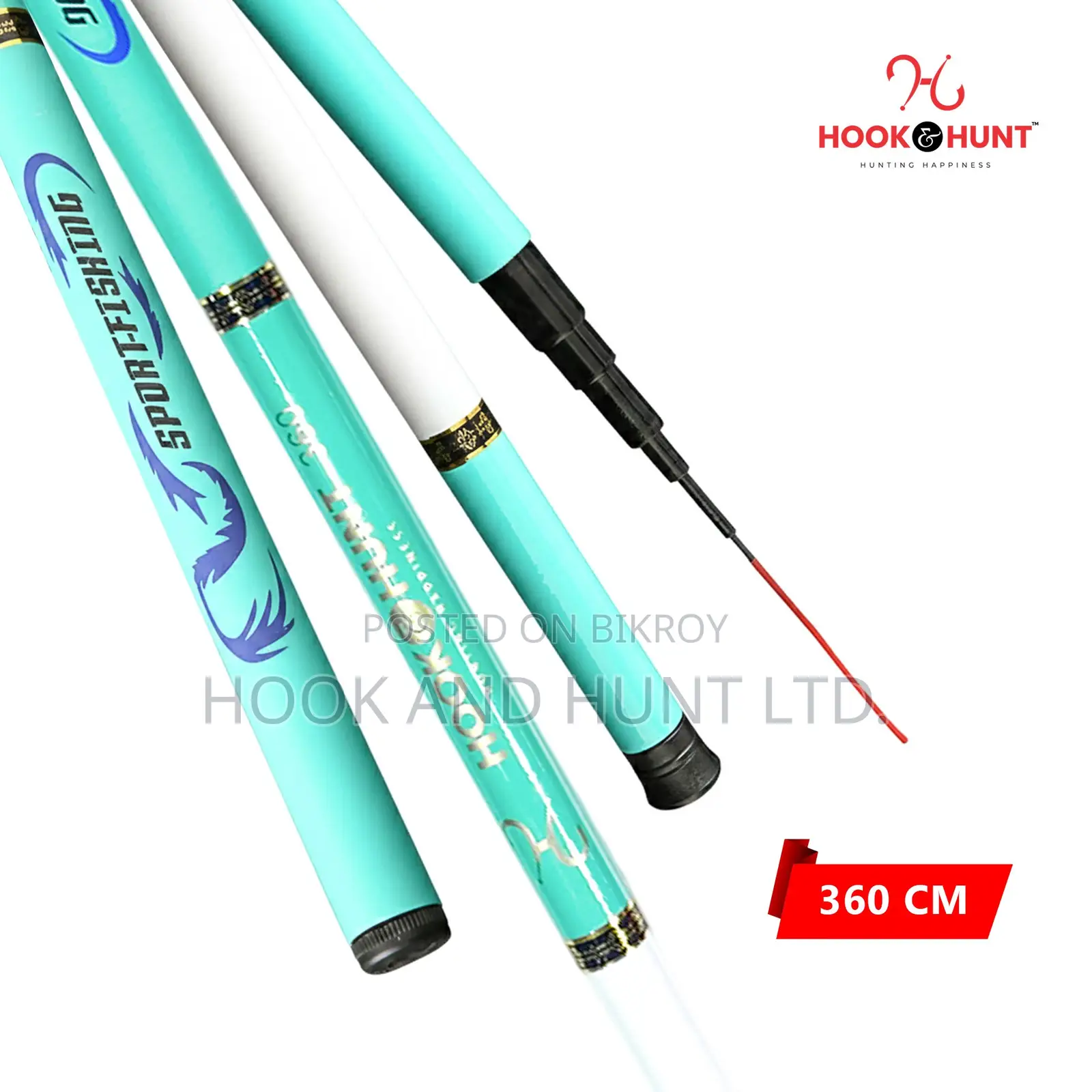360 Cm Fiberglass Stream Fishing Rod Hard Action