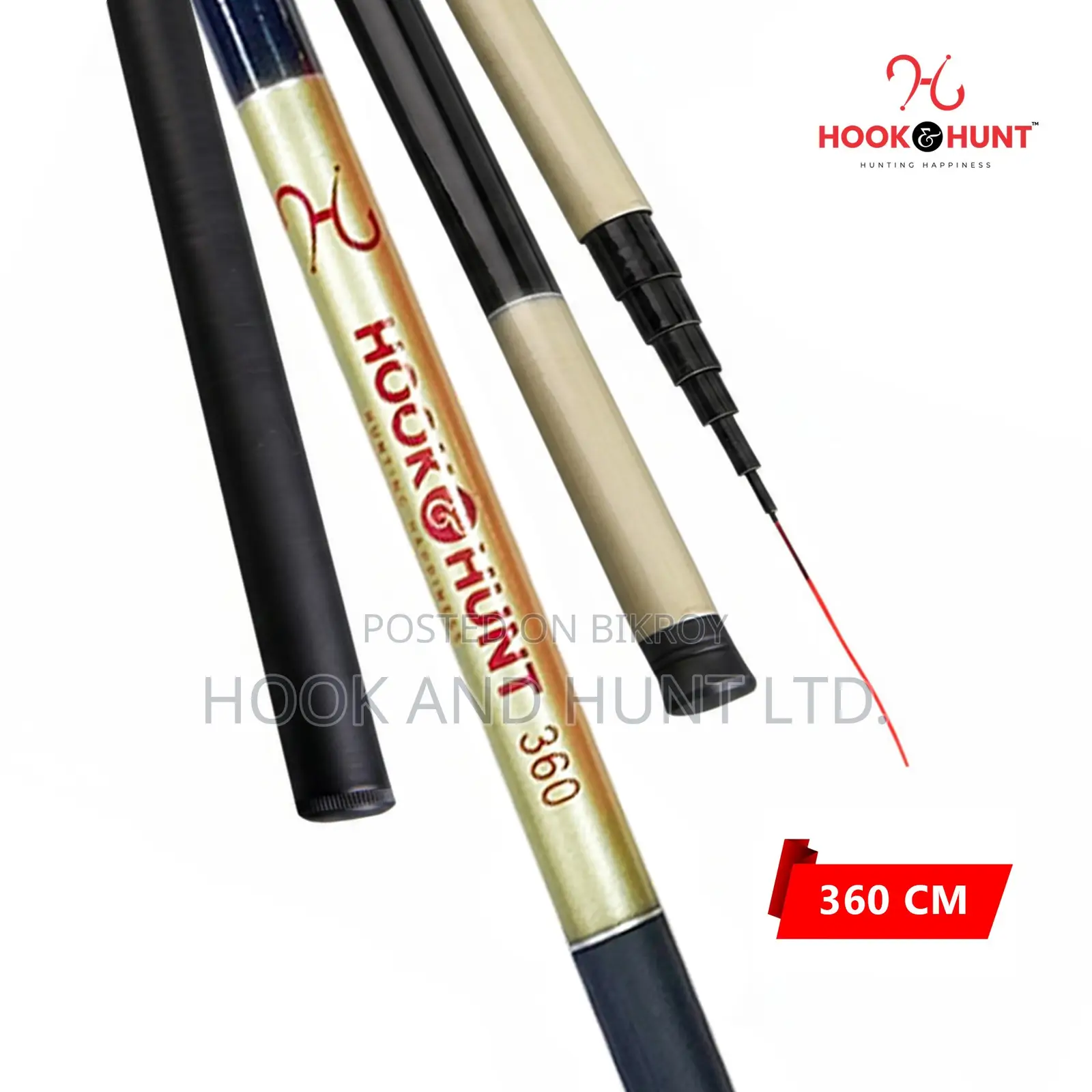 360 Cm Fiberglass Stream Fishing Rod Hard Action