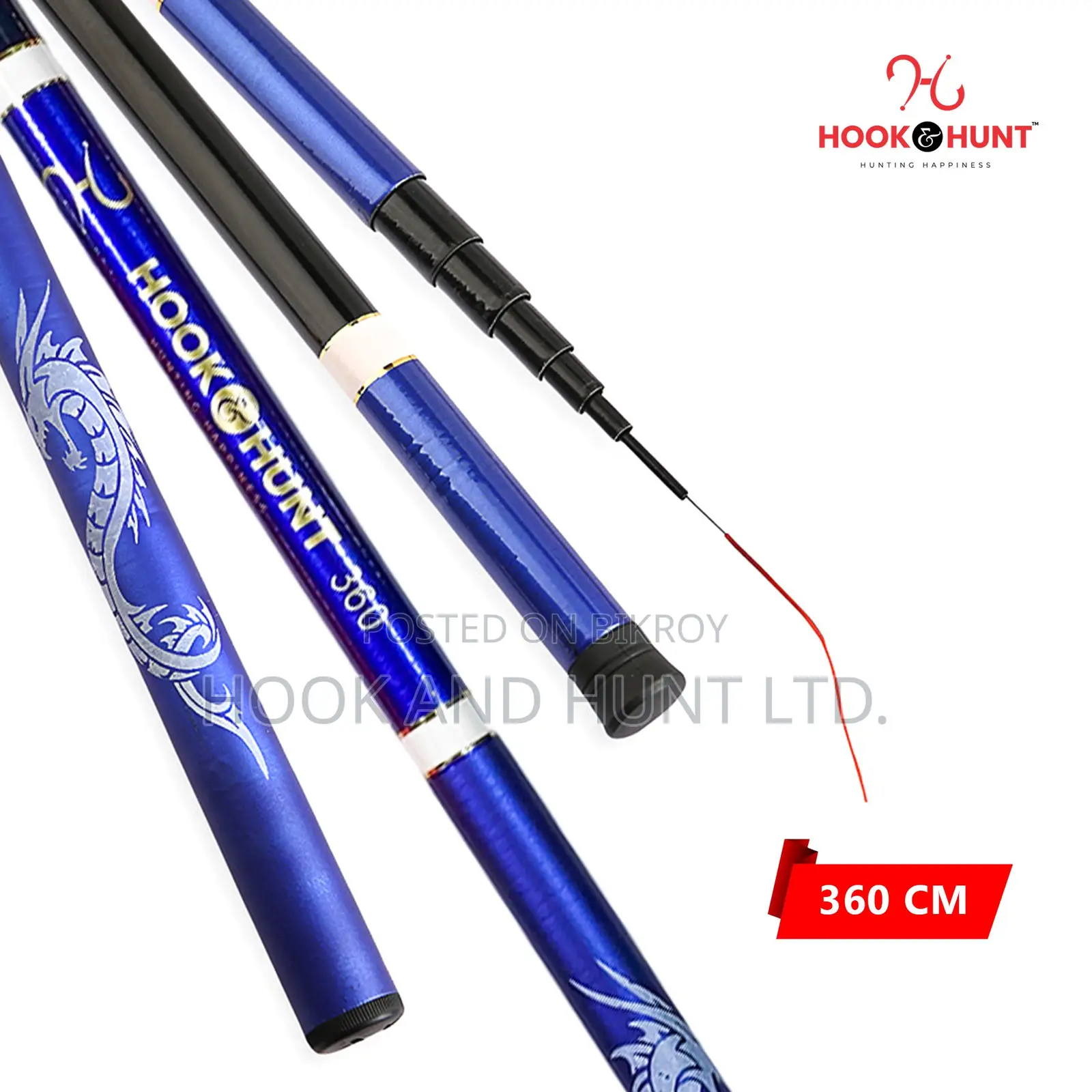 360 Cm Fiberglass Stream Fishing Rod Hard Action