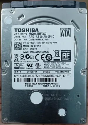 HDD 500gb 2.5" Sata Toshiba