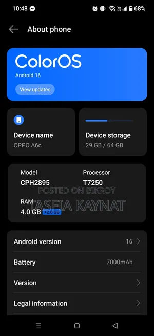 New Oppo A6c 128 GB