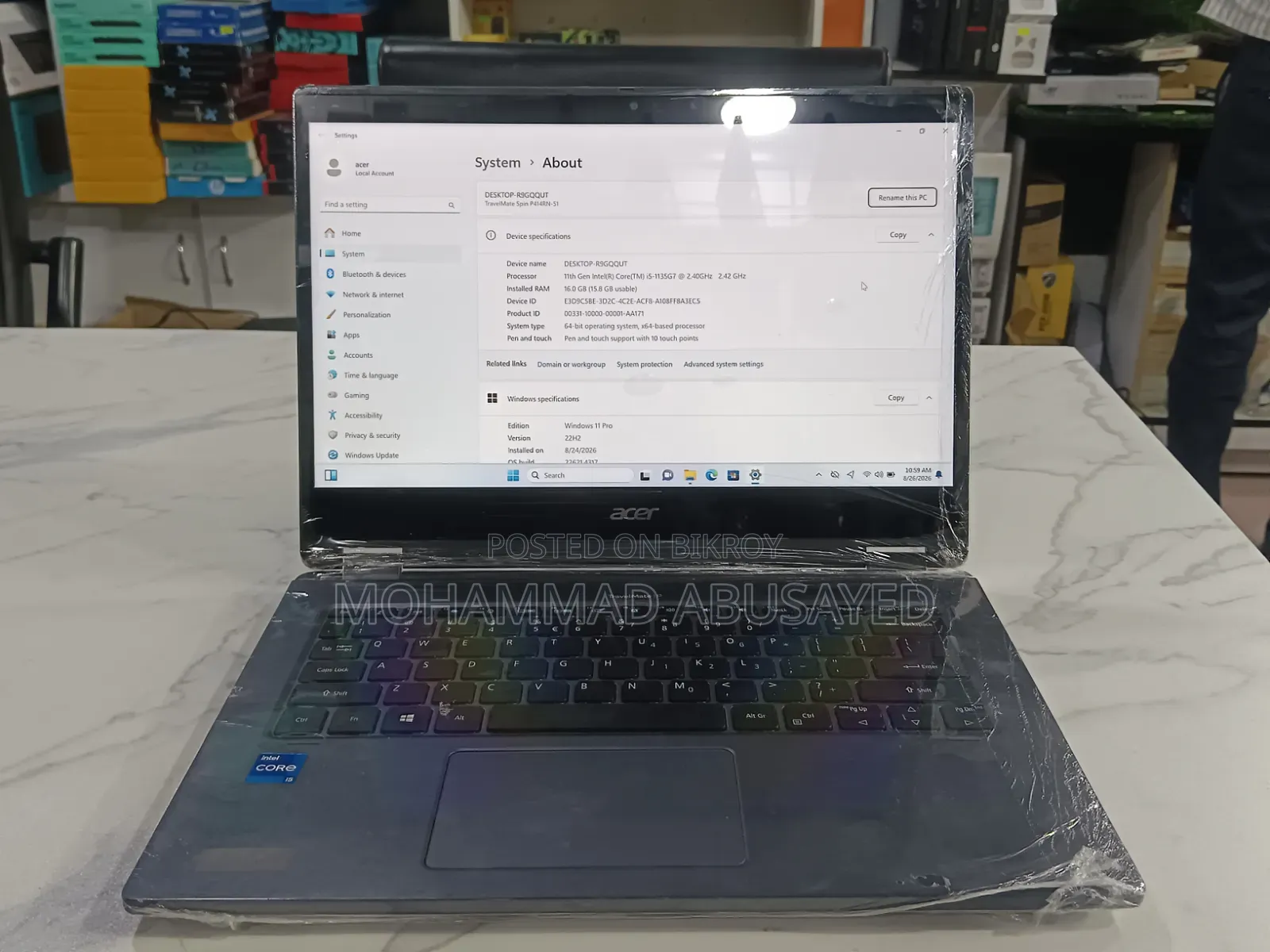 Laptop Acer AcerNote 350 16GB Intel Core i5 SSD 256GB