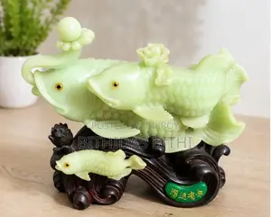 Premium Jade Stone Fish Showpiece