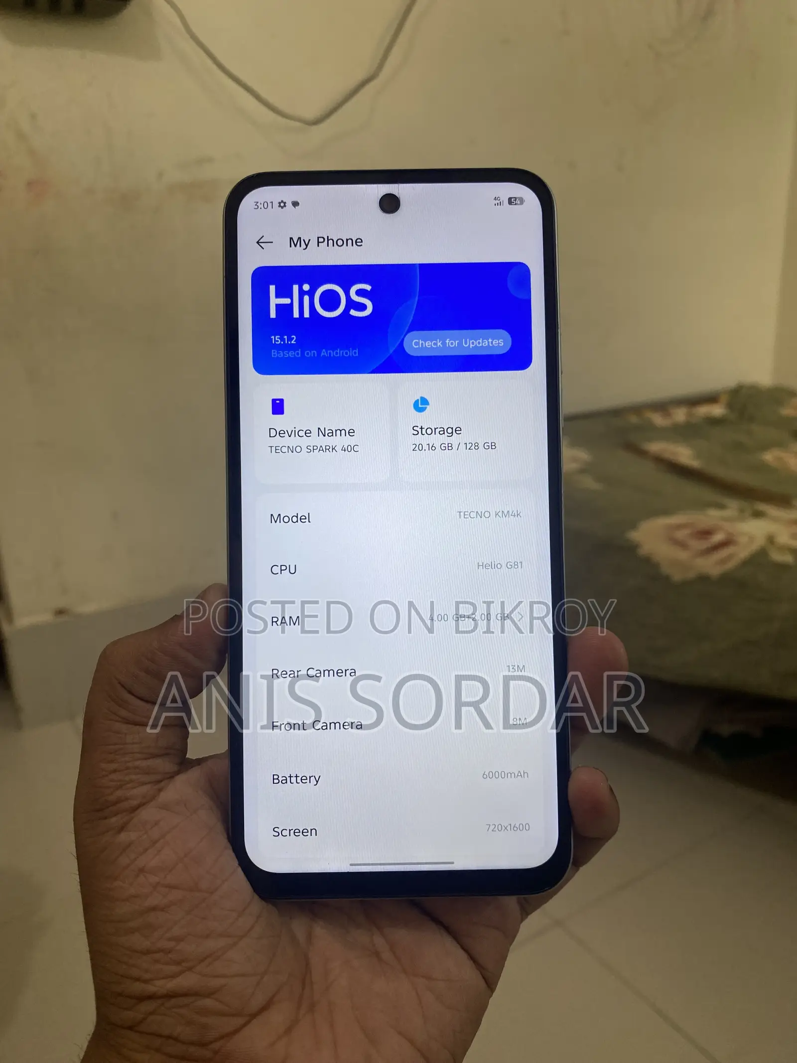 Tecno Spark 40C 128 GB White