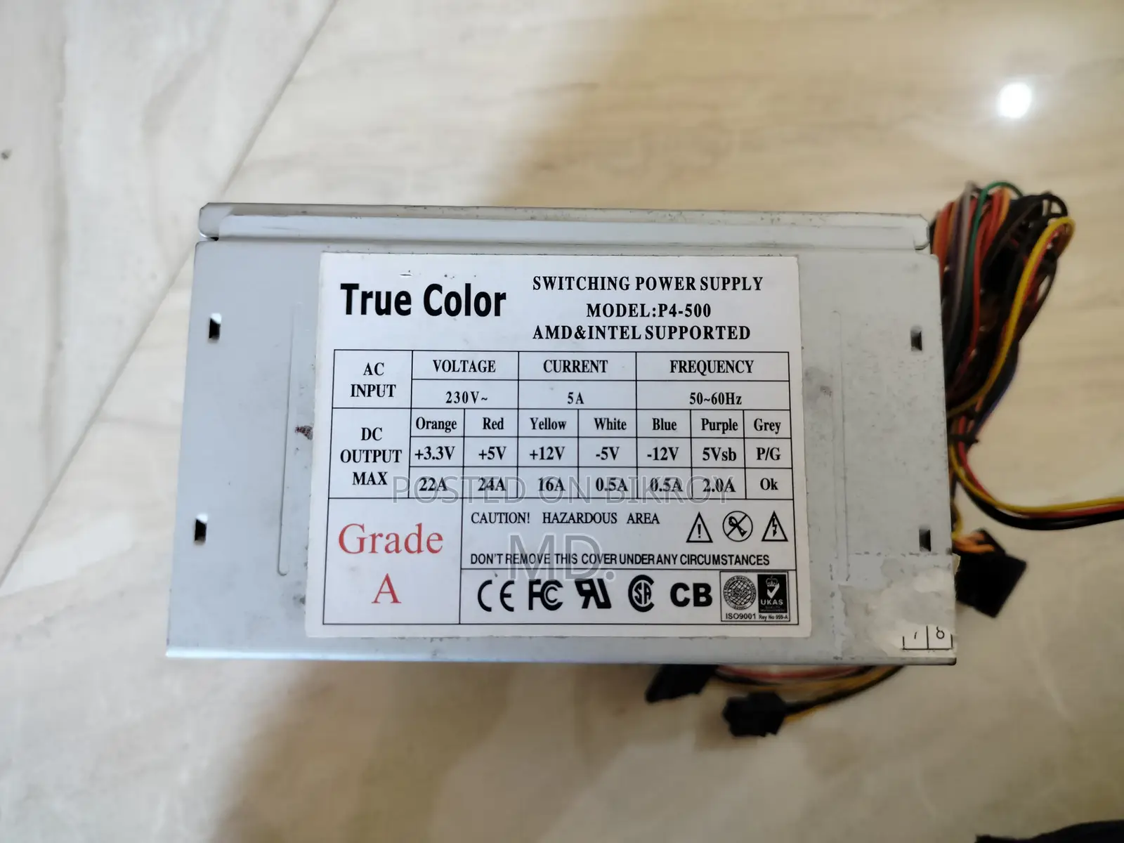 True Color P4-500w Desktop Power Supply (Grade A)